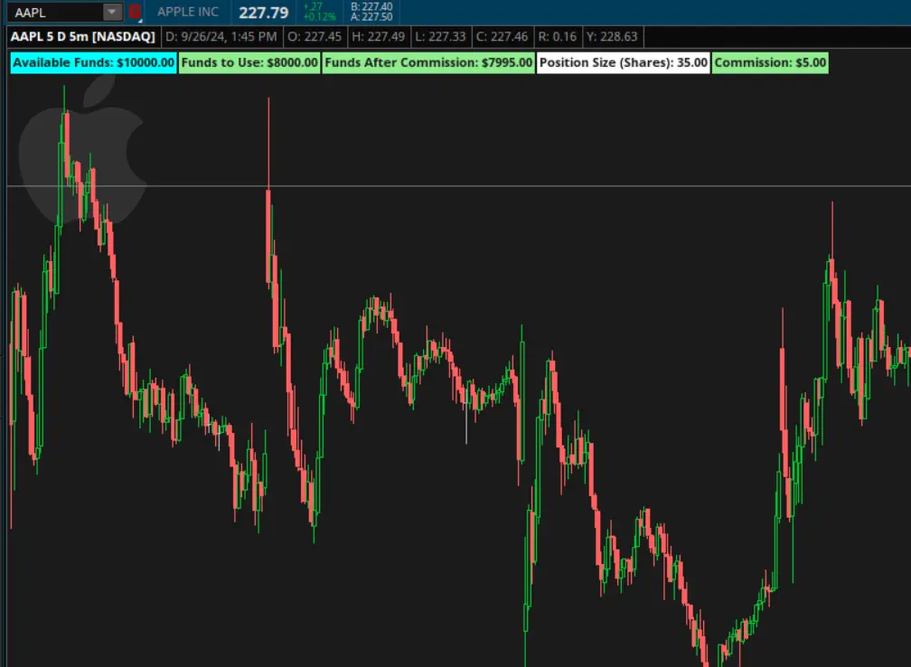 intraday position size calculator for Thinkorswim